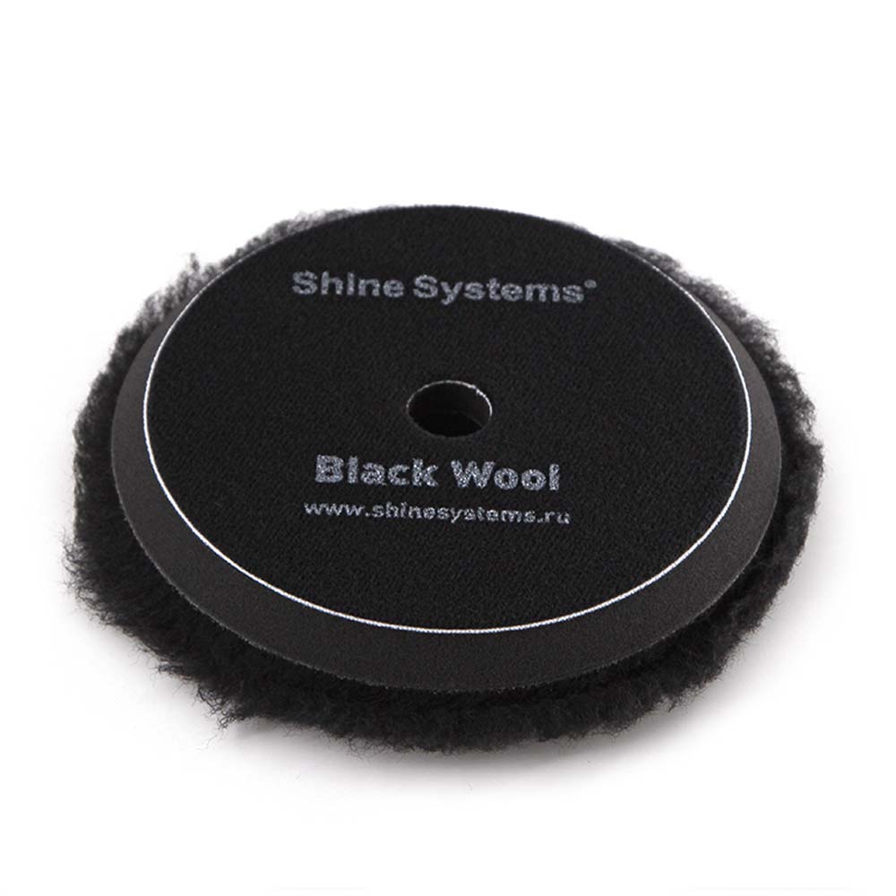 Полировальный круг из черного меха Shine Systems Black Wool (Диаметр 155 мм)